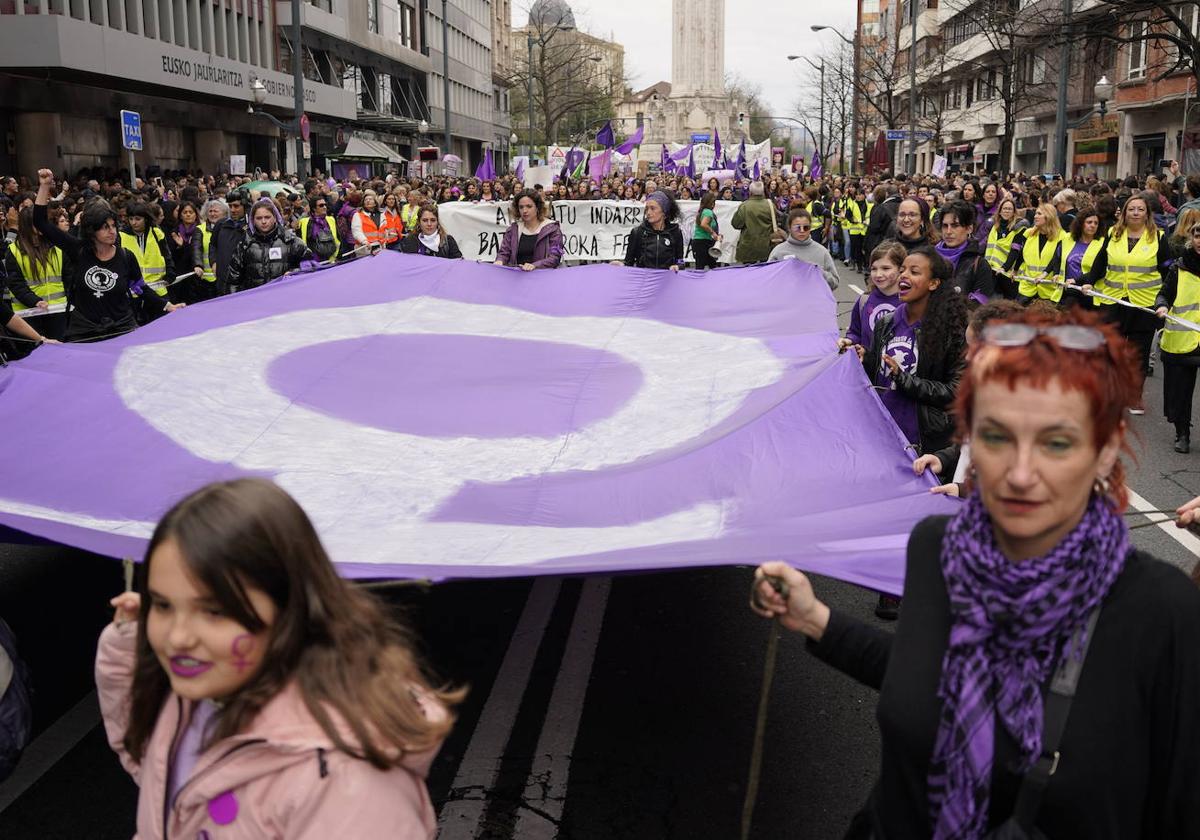 Manifestación del 8-M en Bilbao.