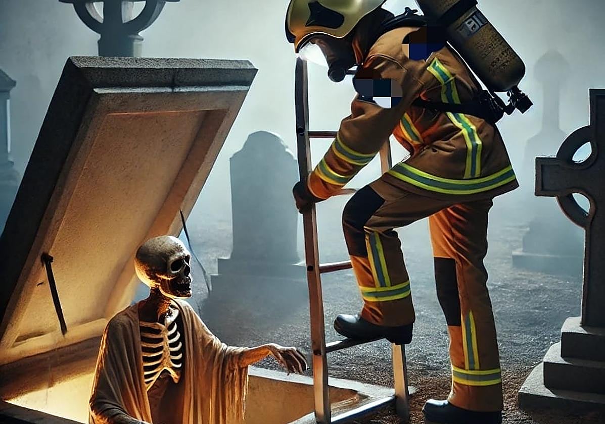 Bomberos Bizkaia ha recreado la posible intervención con I.A. ante los numerosos comentarios que ha recibido su post.