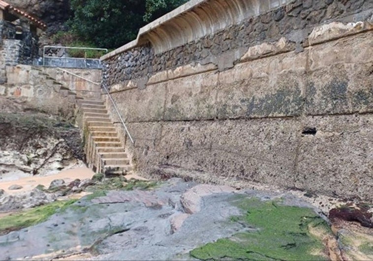 Estado en el que se encuentra el extremo norte del muelle de Ea.