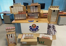 Mercancía requisada durante la intervención de la Ertzaintza.