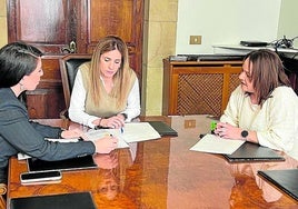 Imagen de la reunión que mantuvieron las responsables municipales y la diputada hace unos días.