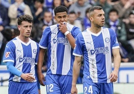 Aleñá, Jordán y Blanco se lamentan tras el gol de Camavinga, que decantó el partido.