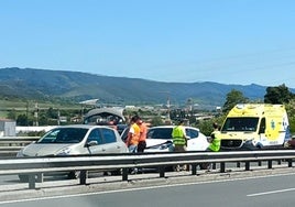 Uno de los accidentes ocurridos en el corredor del Txorierri.