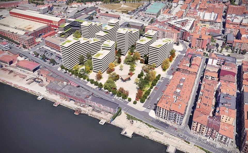 Erandio impulsa el plan de 356 pisos y mil plazas para aparcar junto a la ría