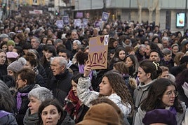 Manifestación feminista de Vitoria en una imagen de archivo.
