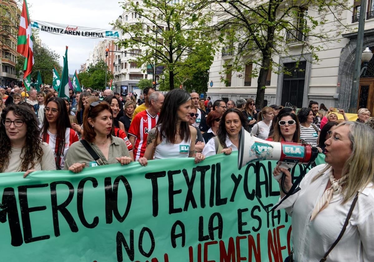 Las manifestaciones han tomado esta mañana las calles de Bilbao.