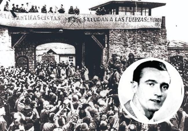 José Luis Mazo, con un fondo de Mauthausen.