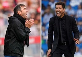 Coudet y el Cholo Simeone, en sendos partidos de esta temporada.