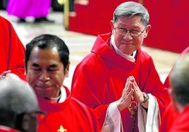 En el centro, el cardenal Luis Antonio Tagle