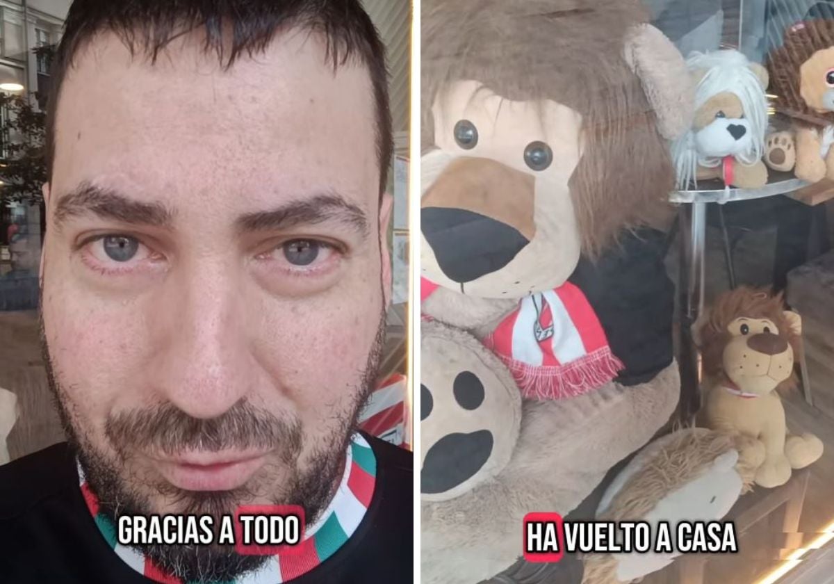 La emoción del dueño de un bar de Bilbao tras conseguir recuperar sus peluches del Athletic robados