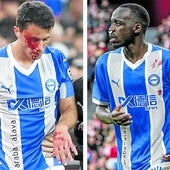 Guevara y Diarra sufrieron sendos golpes aparatosos y necesitaron asistencia médica.