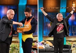 Broncano, tras probar el marmitako de Ramón García y conocer su pasado como campeón de Bizkaia de halterofilia: «Increíble los vascos»