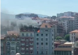 Alarma en Portugalete por un incendio en una terraza exterior