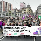 Manifestación sindical en apoyo a la Escuela Pública vasca.