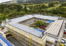 Vista de los trabajos en el bloque administrativo
