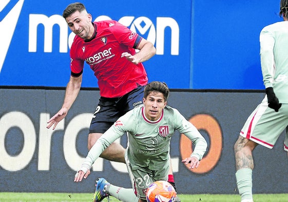 Areso y Guilano Simeone el jueves 15 en el Osasuna-Atlético.