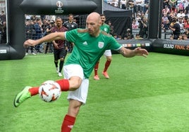 Toquero, durante una jugada del partido en El Arenal.