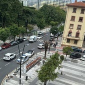 La Policía cortando uno de los accesos, por la avenida Miranda.