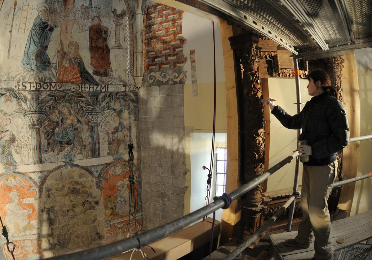 Una restauración de hace más de una década en la iglesia gótica de Bachicabo.