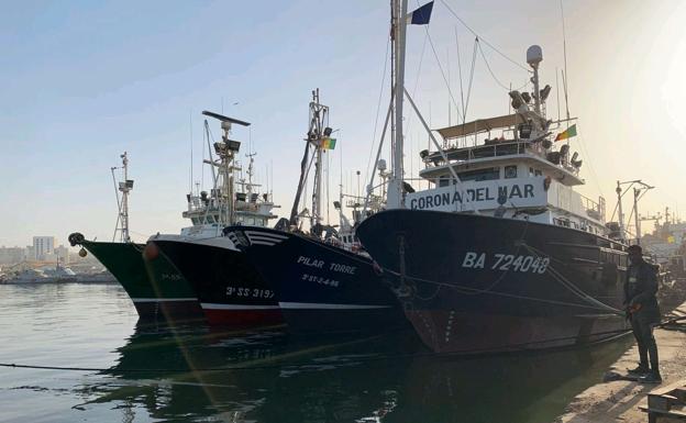 Los buques estám amarrados en el puerto de Dakar (Senegal) desde hace seis meses.