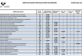 Las últimas notas de corte de la UPV/EHU