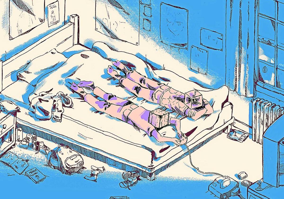 Estética de cómic. Asistimos a escenas costiumbristas, sin aparente importancia, de la vida del protagonista.