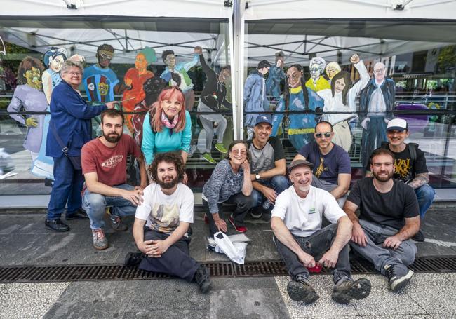 Ayer se iniciaron las prefiestas en Coronación con un mural participativo en Aldabe.