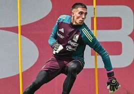 Padilla, en un entrenamiento con la Tricolor.