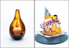 Campeones de Bizkaia de 2024: Suspiro del Kobika de Durango (Pintxo creativo) y Txangurrito de bacalao del Izarra Berria de Leioa (Pintxo tradicional).