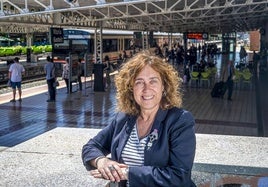 Susana García, en la estación de Dato.