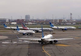 Aviones en el aeropuerto de Newark.