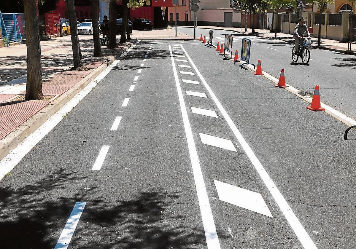 En el Príncipe están «expectantes» tras colocarse el carril bici frente al colegio de Miranda