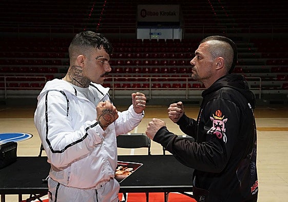 Ander Fighter y Andoni Gago en La Casilla antes del combate.