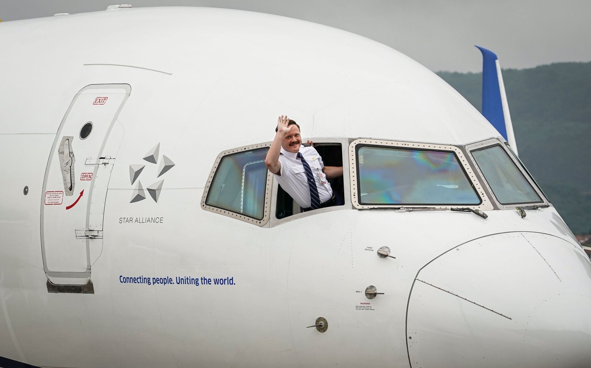 Las mejores imágenes del primer vuelo Nueva York-Bilbao de la historia