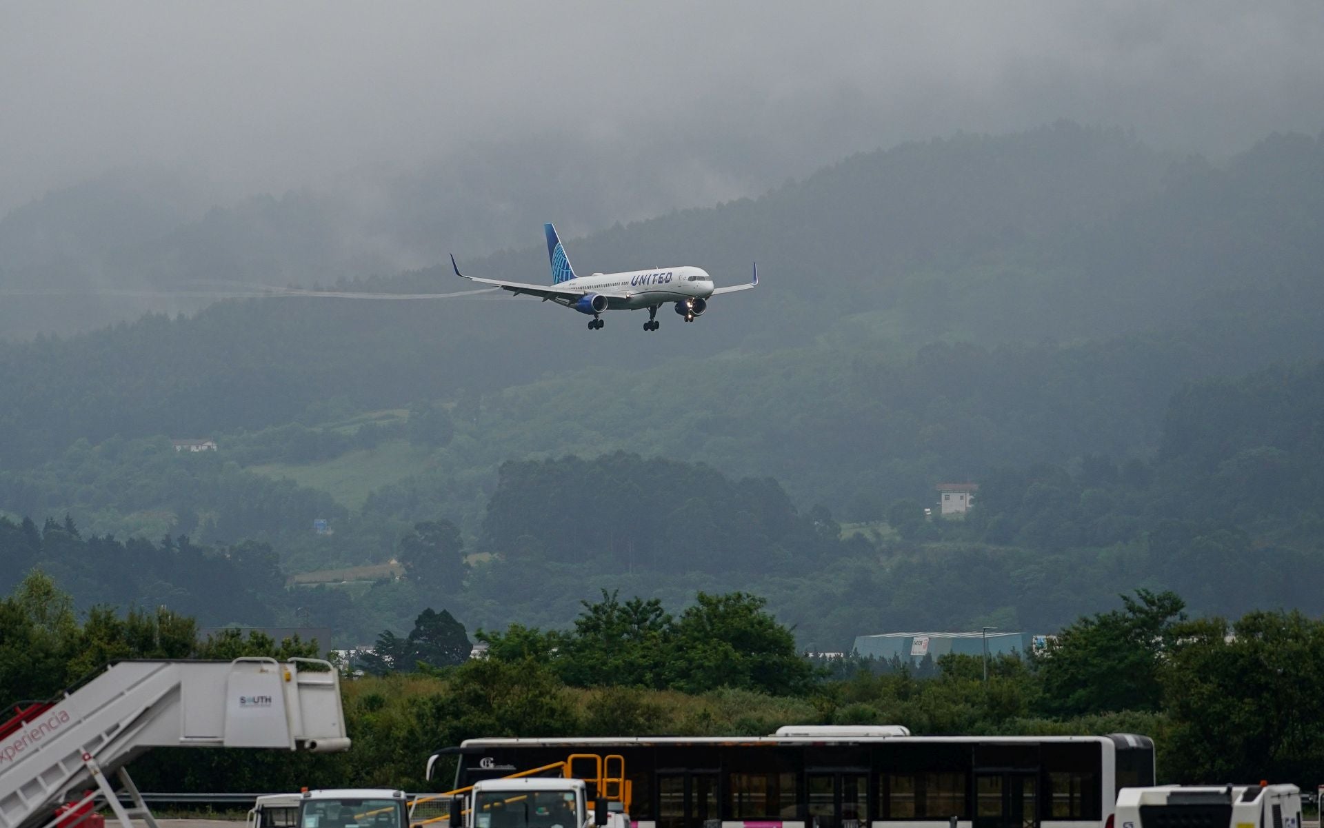 Las mejores imágenes del primer vuelo Nueva York-Bilbao de la historia