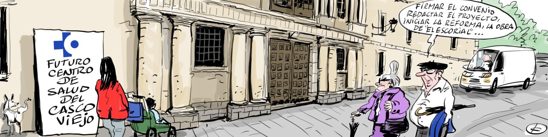La viñeta de Cerrajería sobre el futuro centro de salud del Casco Viejo