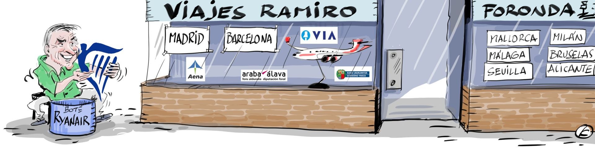 La viñeta de Cerrajería sobre el nuevo contrato de Foronda para captar vuelos a Madrid y Barcelona