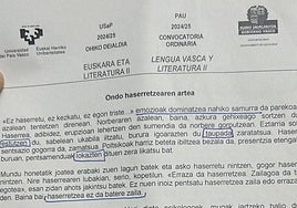 Examen de euskera de Selectividad 2025.
