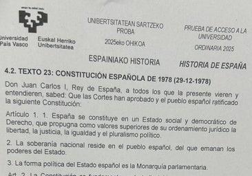 Así ha sido el examen de historia de selectividad en Euskadi