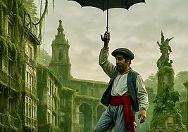 Celedón desciende sobre una 'amazónica' plaza de la Virgen Blanca.