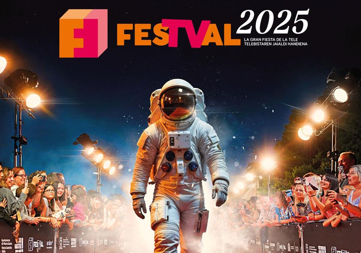 El cartel rinde homenaje a la característica alfombra naranja del FesTVal.