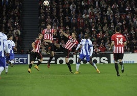Imagen del Athletic-Oporto de Champions en la 2014-15, la última temporada de los rojiblancos en la Liga de Campeones.