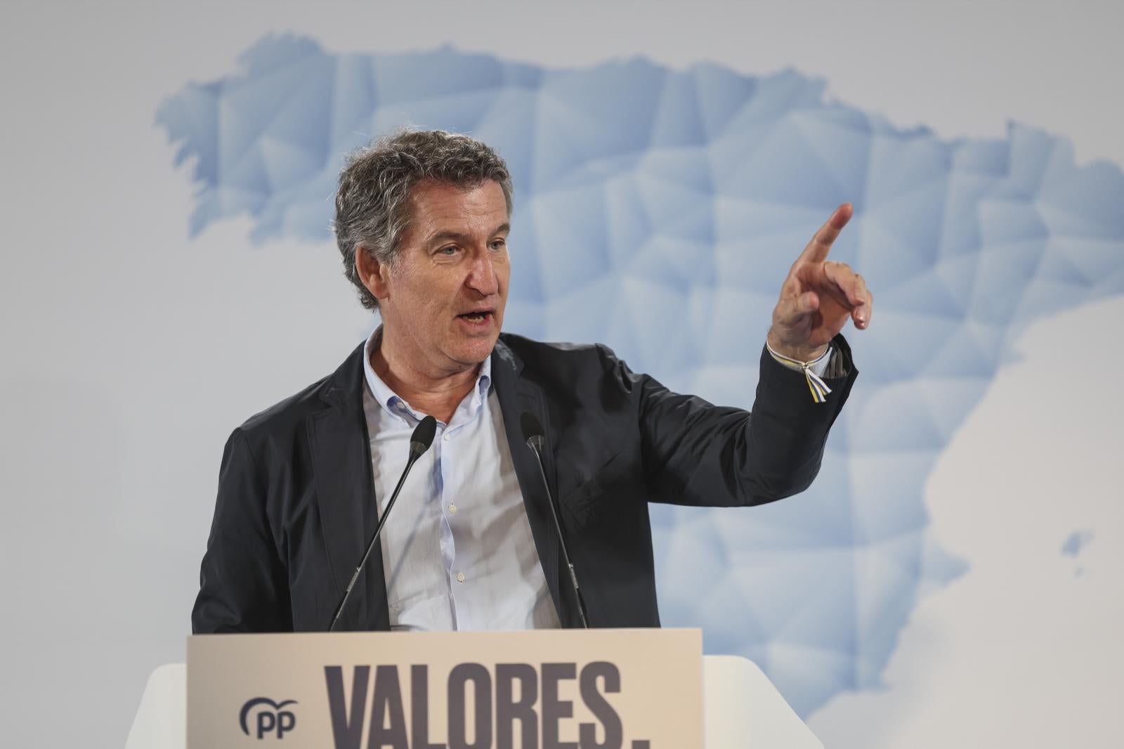 Alberto Núñez Feijóo, durante su intervención en Bilbao.