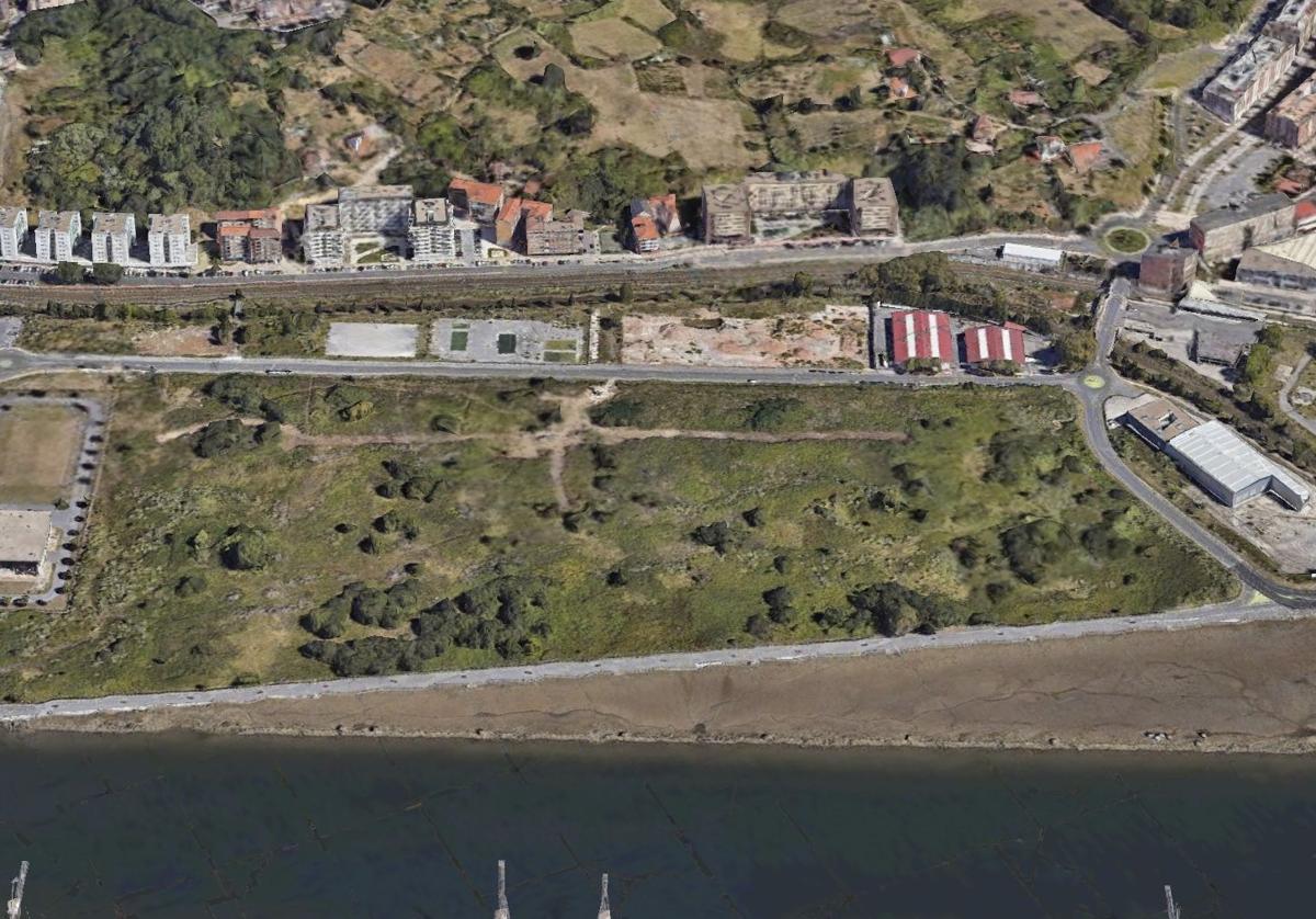La zona donde se tiene previsto un gran parque público en Lamiako.
