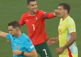El feo tirón de orejas de Cristiano Ronaldo a Oyarzabal tras el primer gol de Portugal
