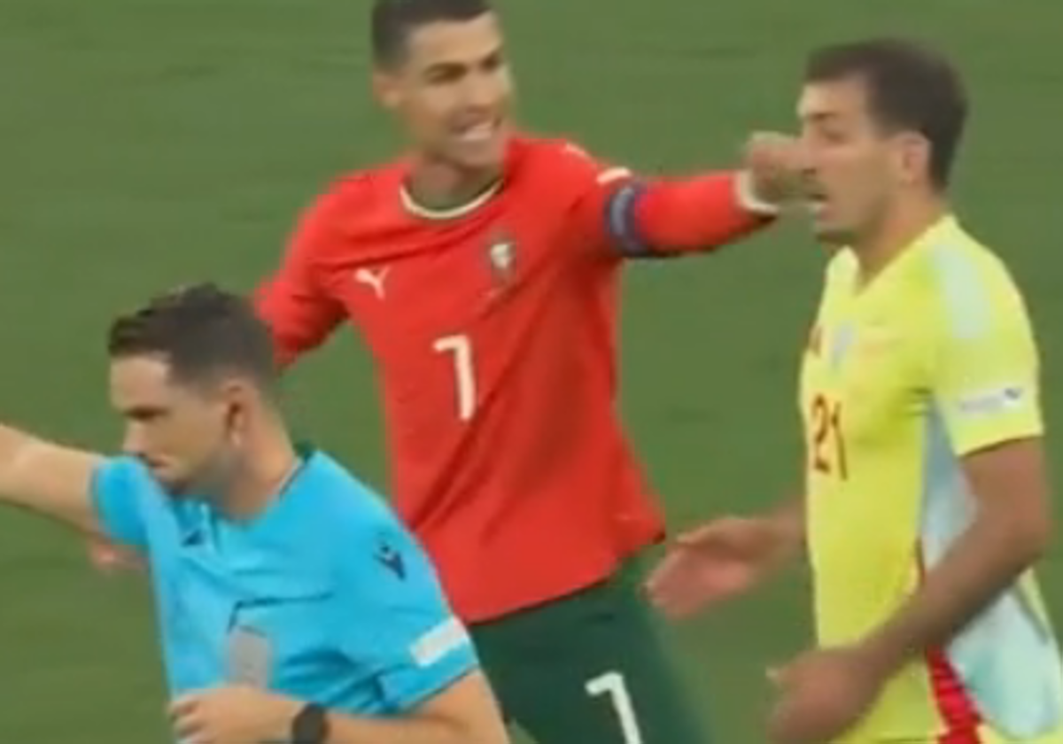 El feo tirón de orejas de Cristiano Ronaldo a Oyarzabal tras el primer gol de Portugal