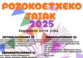 Programa de fiestas de Pozokoetxe en Basauri