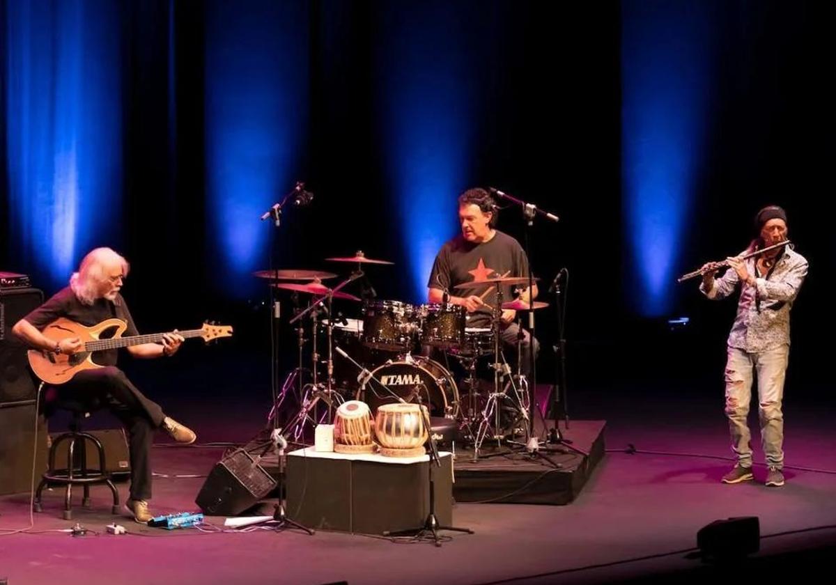 Carles Benavent, Tino Di Geraldo y Jorge Pardo en el Festival de Jazz de Madrid.