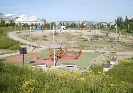 Las obras del nuevo parque recreativo de Borinbizkarra están sin terminar.