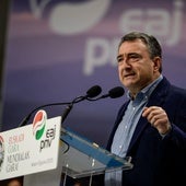 El presidente del EBB, Aitor Estaban, durante el último Aberri Eguna.